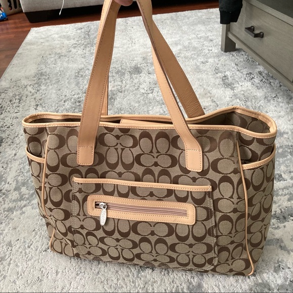 Coach Brown and Tan Tote Bag - Picture 1 of 13
